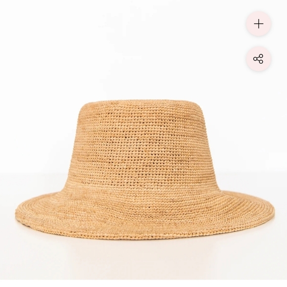 New Wyeth Cassis Natural Tan 100% Raffia Straw Bucket Hat One Size NWT main image 4